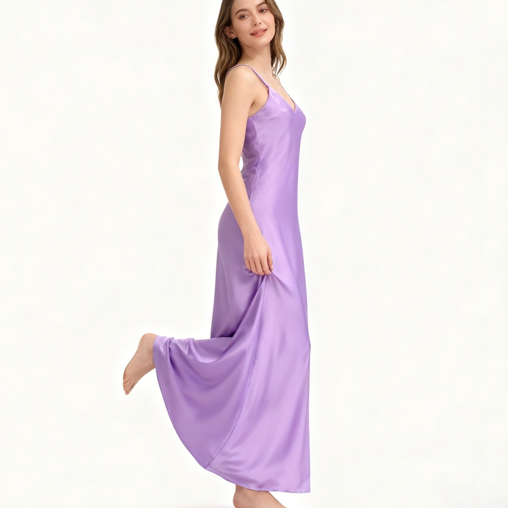 Women's 100% Pure Mulberry Silk Full Long Slip Dress