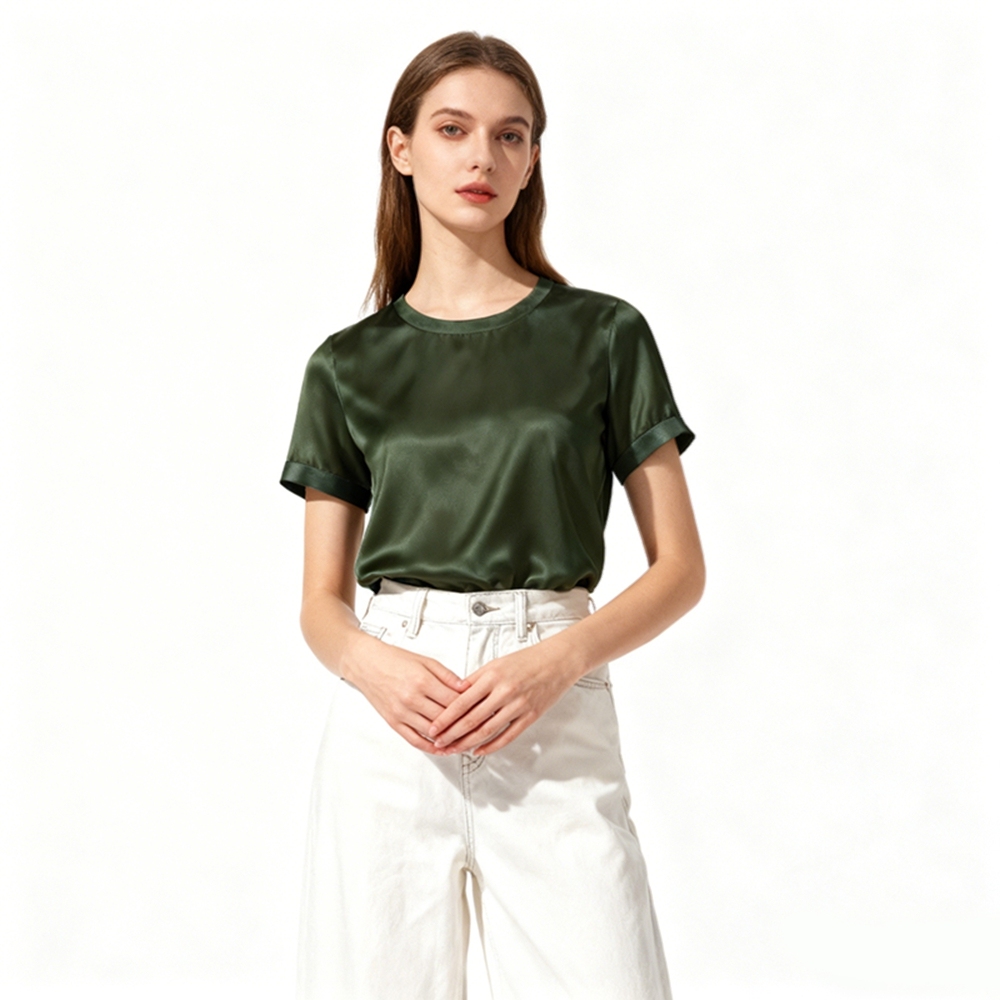 Short Sleeve Silk T Shirt