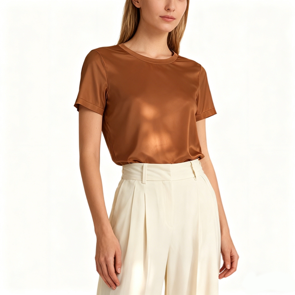 Short Sleeve Silk T Shirt