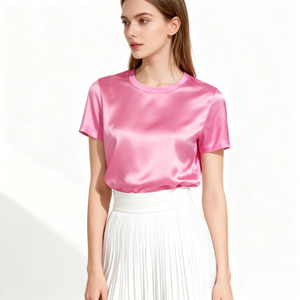 Short Sleeve Silk T Shirt