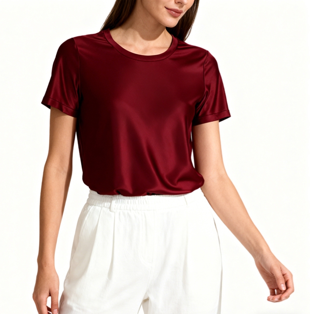Short Sleeve Silk T Shirt