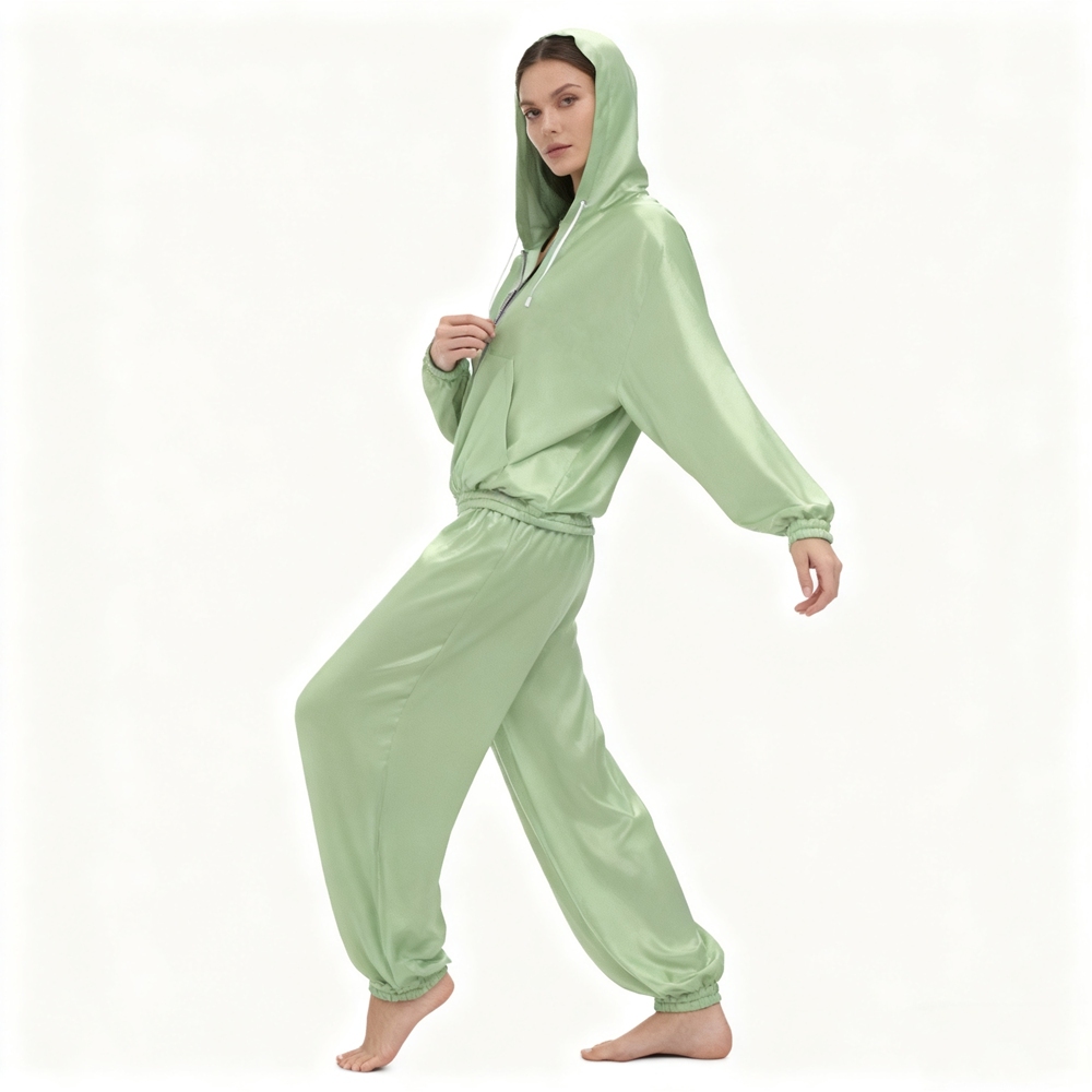 Women's 100% Mulberry Silk Pull Over Hoodie Jacket