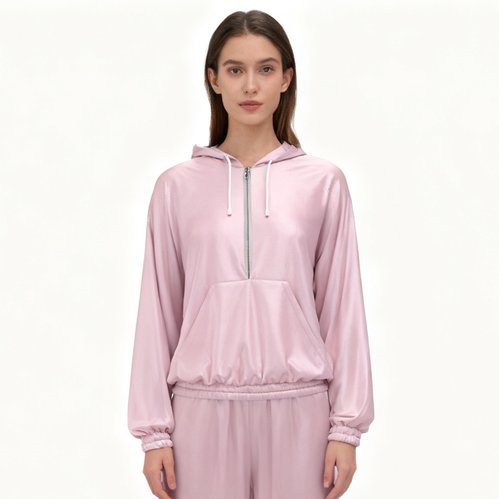 Women's 100% Mulberry Silk Pull Over Hoodie Jacket