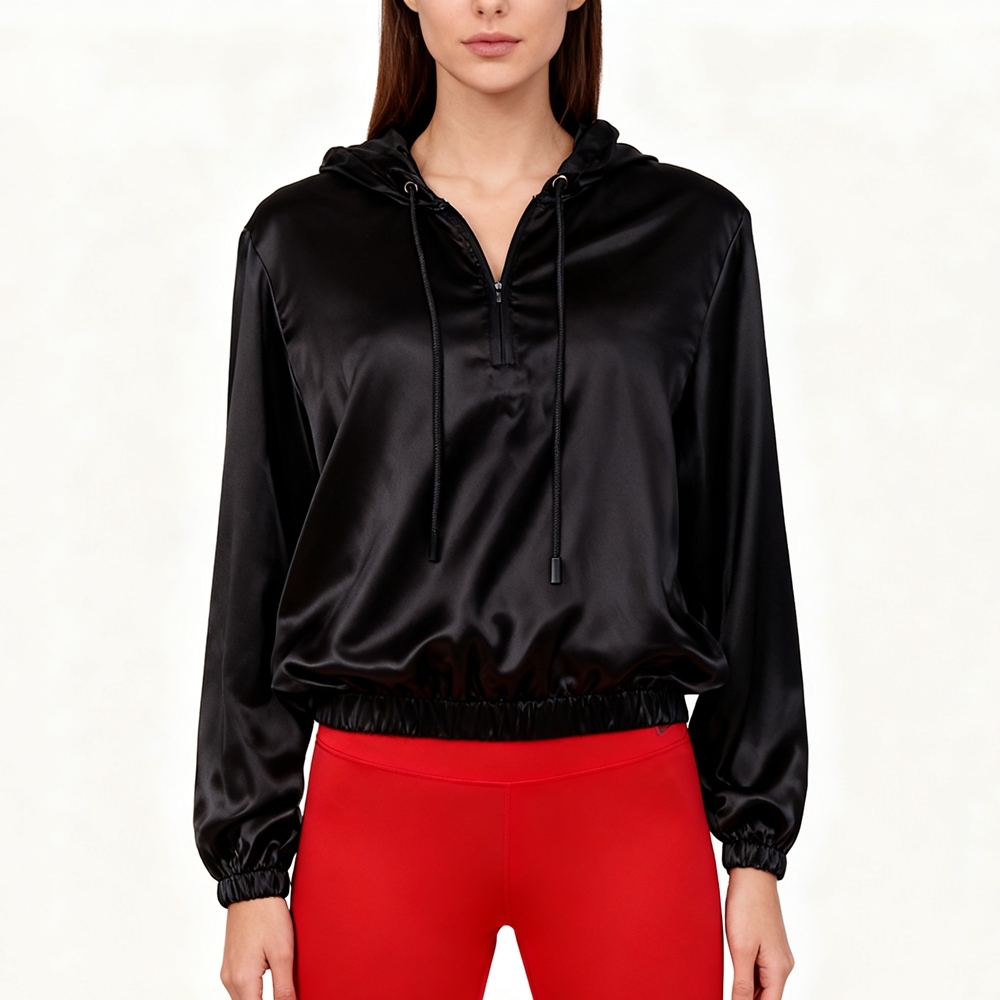 Silk Hooded Jacket Womens