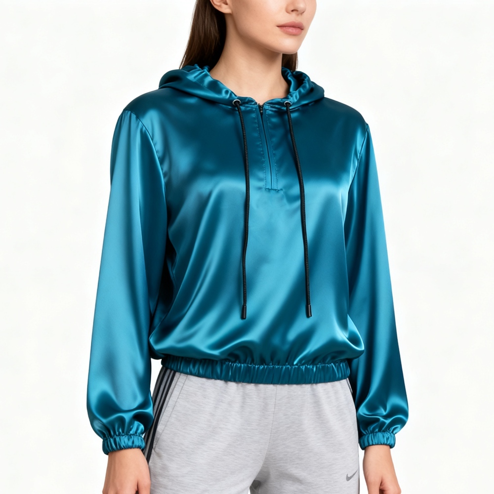 Silk Hooded Jacket Womens
