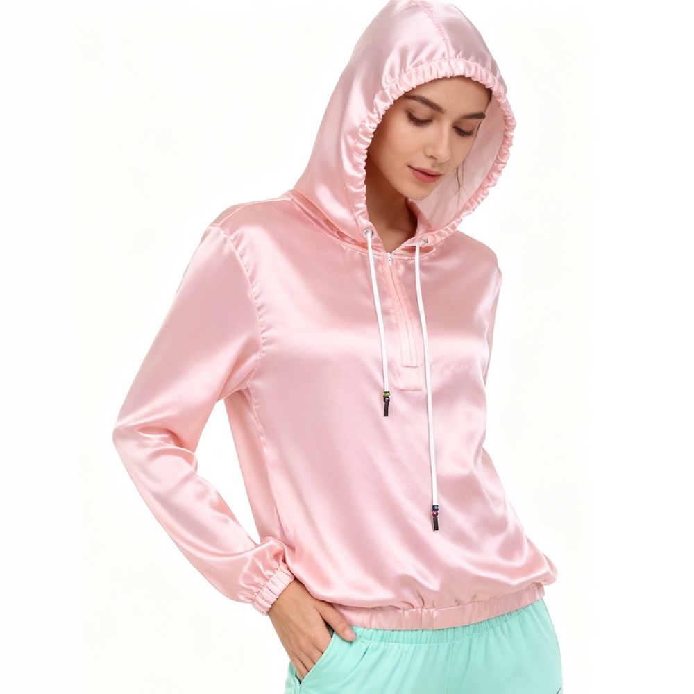 Silk Hooded Jacket Womens