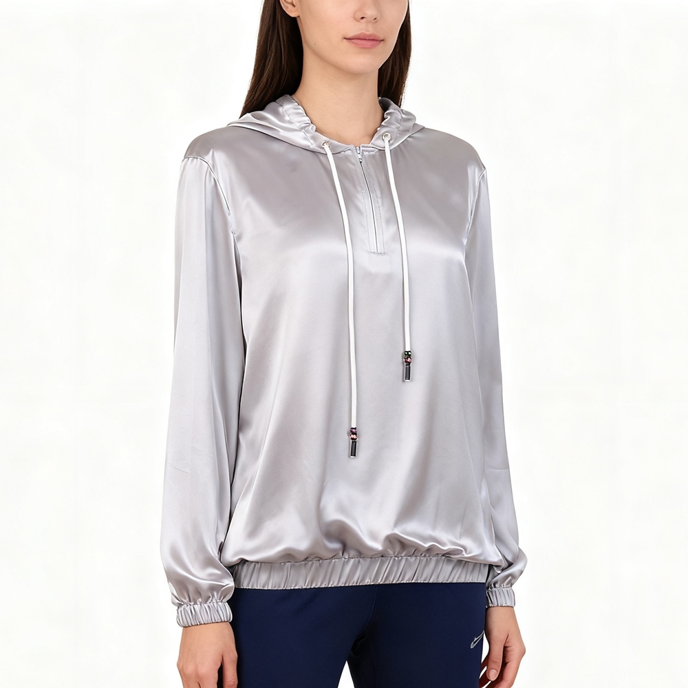 Silk Hooded Jacket Womens