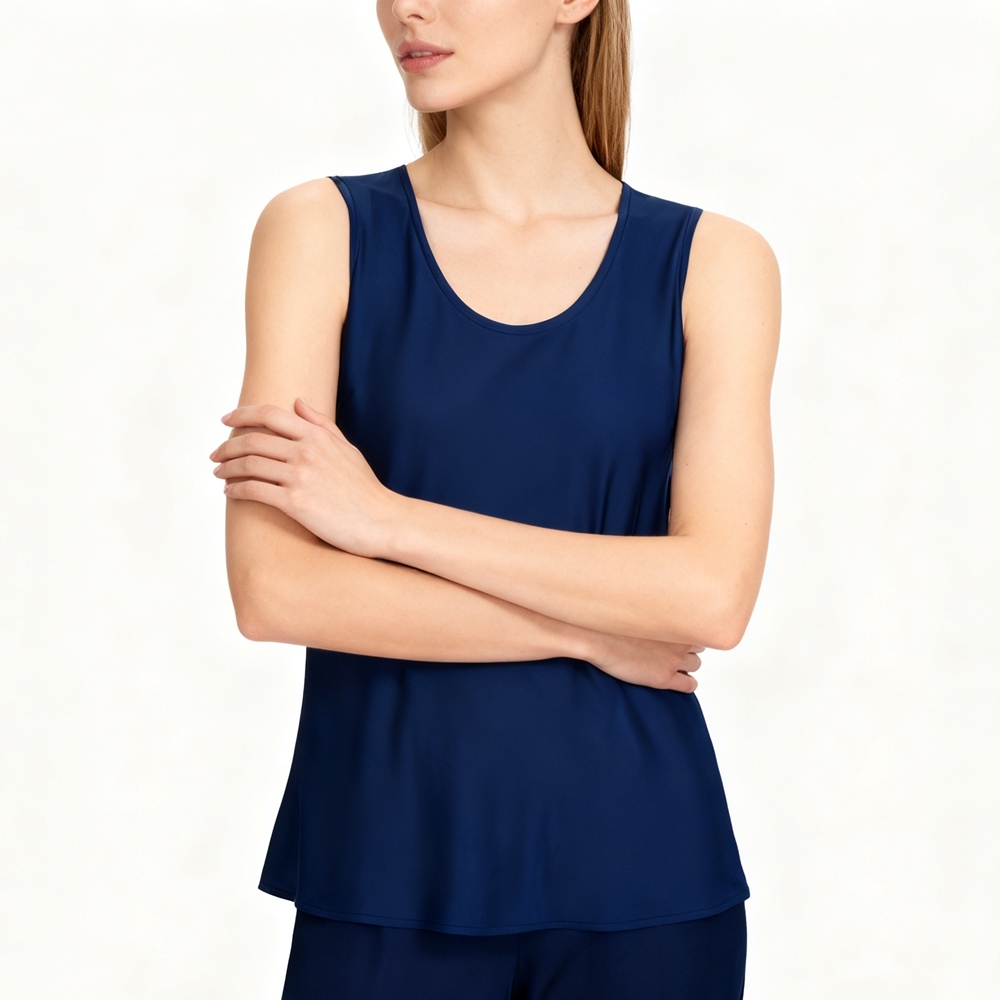 Wide Strap Silk Tops Womens
