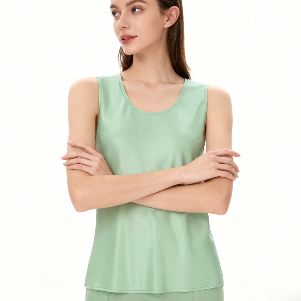 Wide Strap Silk Tops Womens
