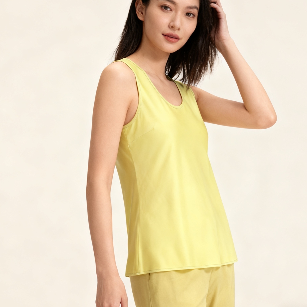 Wide Strap Silk Tops Womens