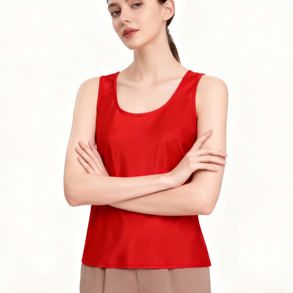 Women's 100% Mulberry Silk U Neck Tank Top