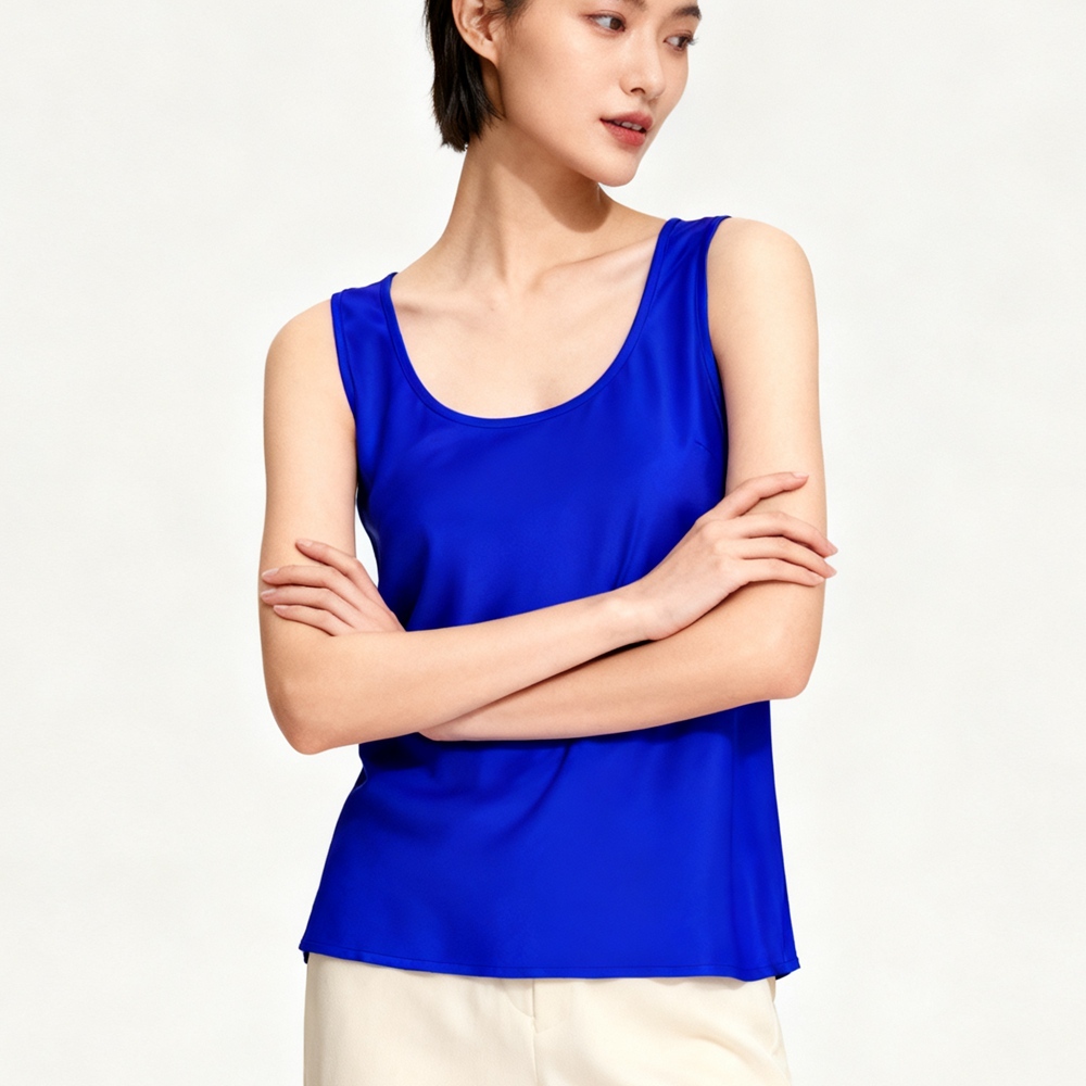 Women's 100% Mulberry Silk U Neck Tank Top