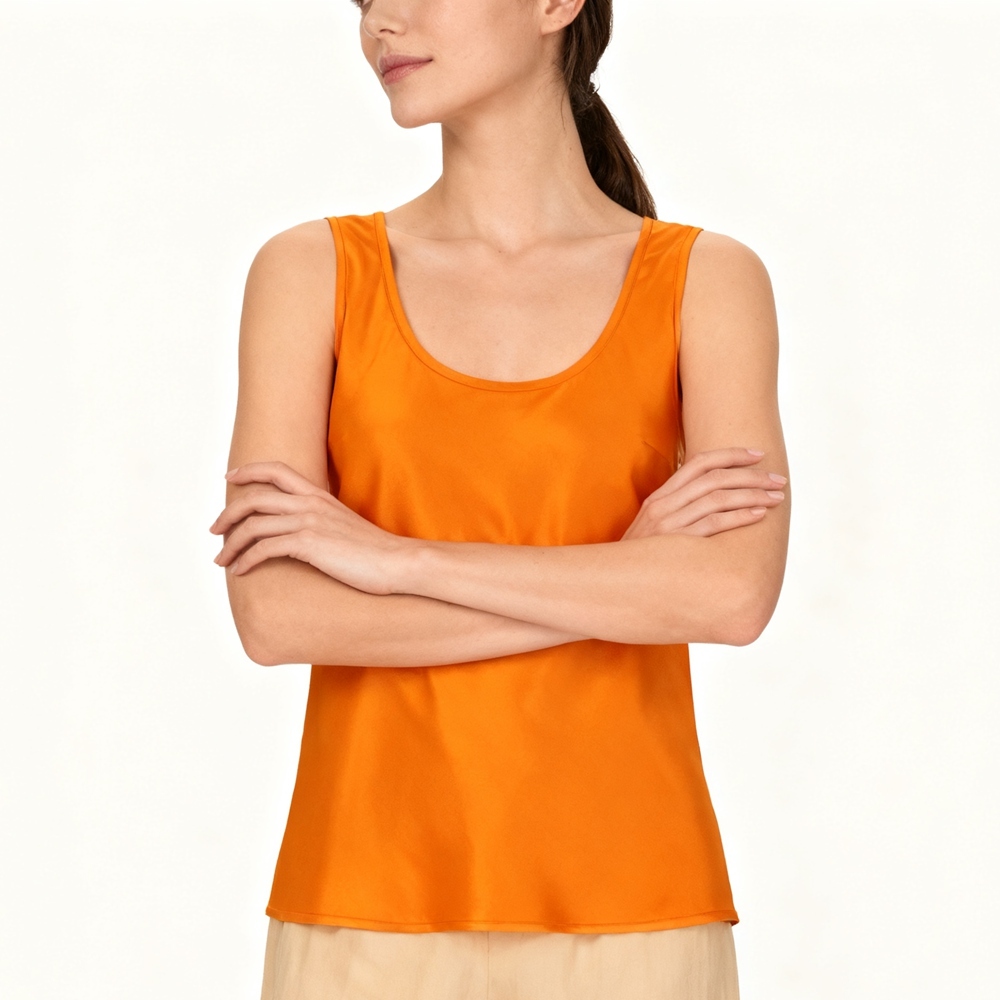 Women's 100% Mulberry Silk U Neck Tank Top
