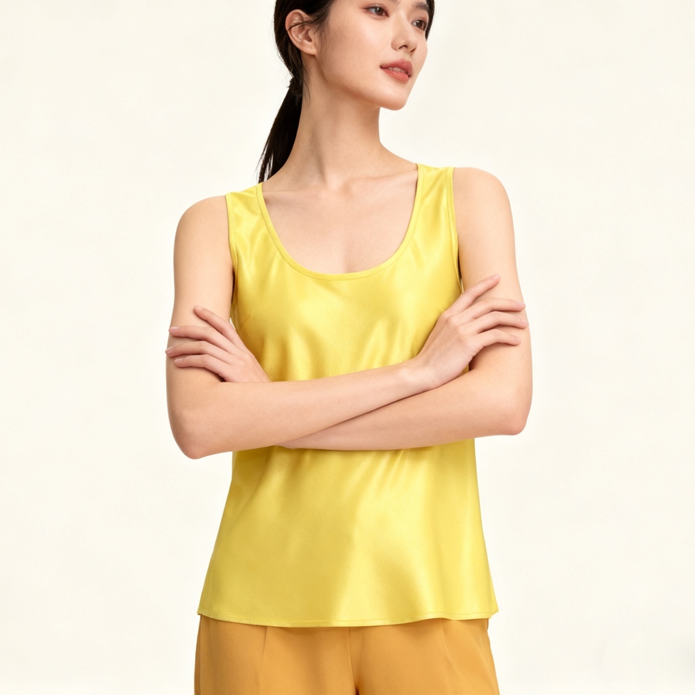 Women's 100% Mulberry Silk U Neck Tank Top