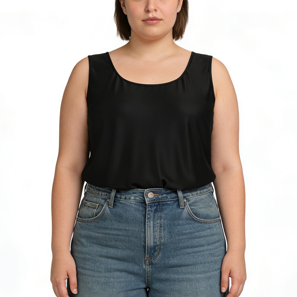 Women's 1X 2X 3X Plus Size 100% Mulberry Silk Tank Tops
