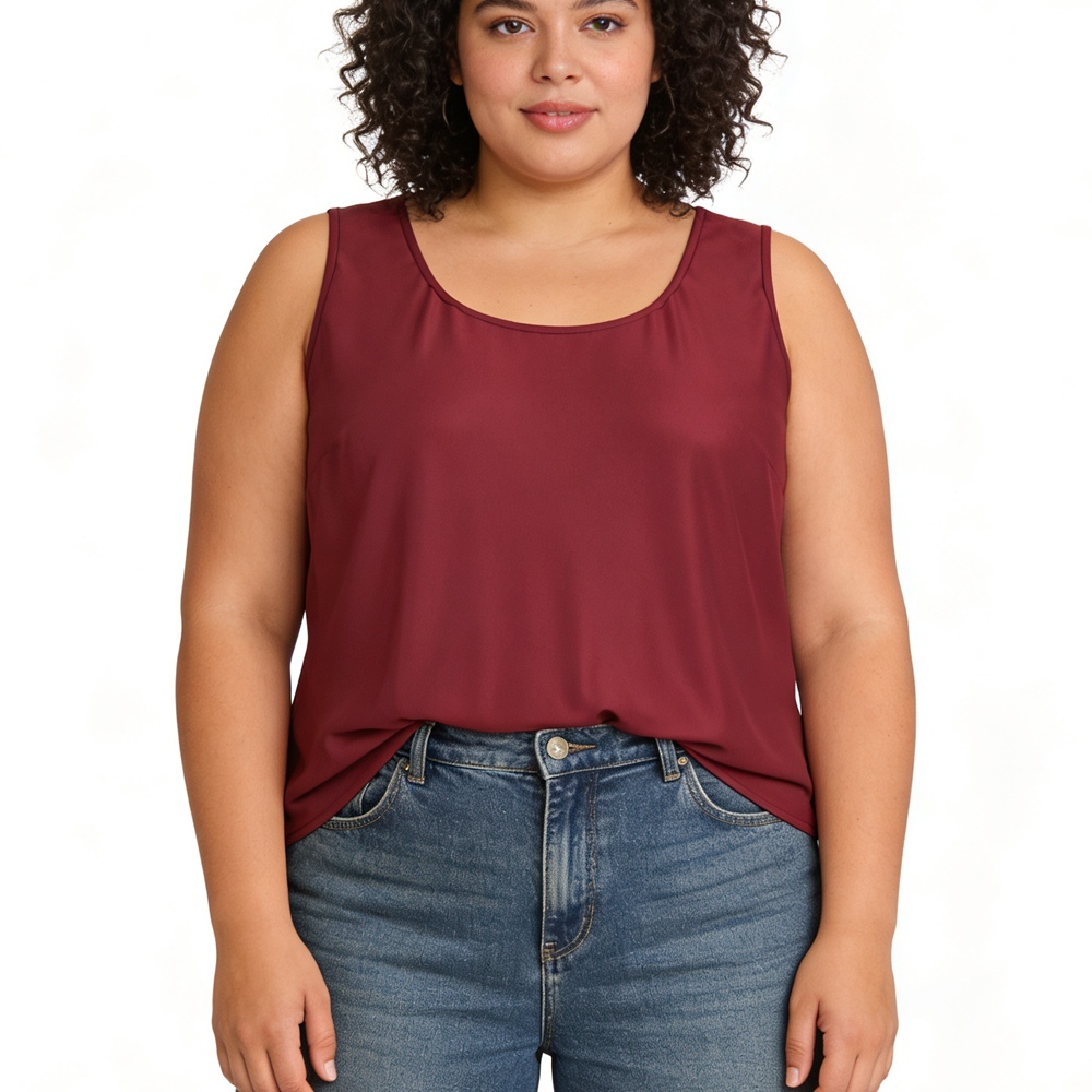Women's 1X 2X 3X Plus Size 100% Mulberry Silk Tank Tops