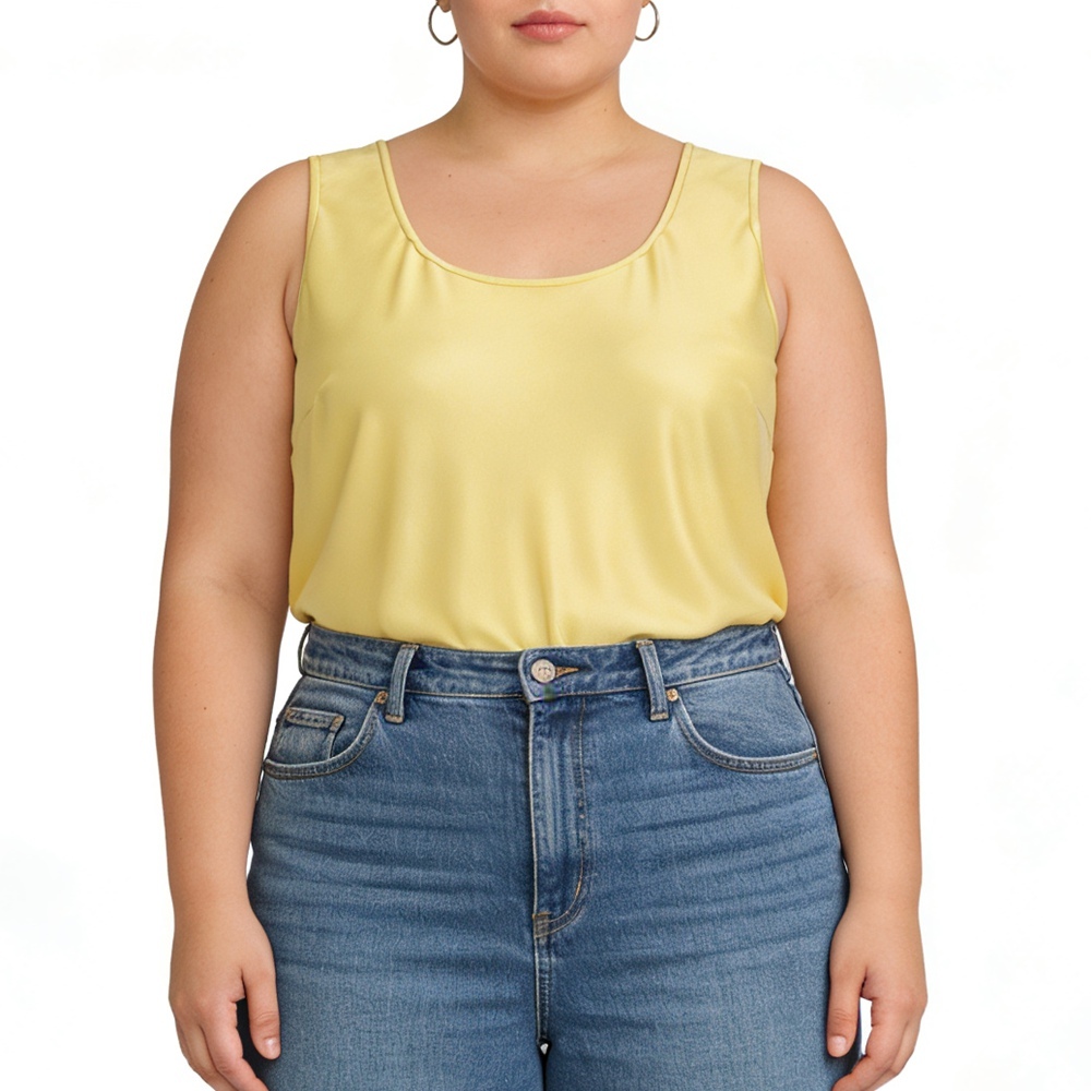 Women's 1X 2X 3X Plus Size 100% Mulberry Silk Tank Tops