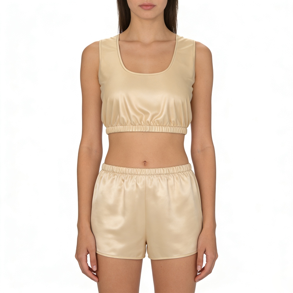 Women's 100% Silk  Crop Tank Top