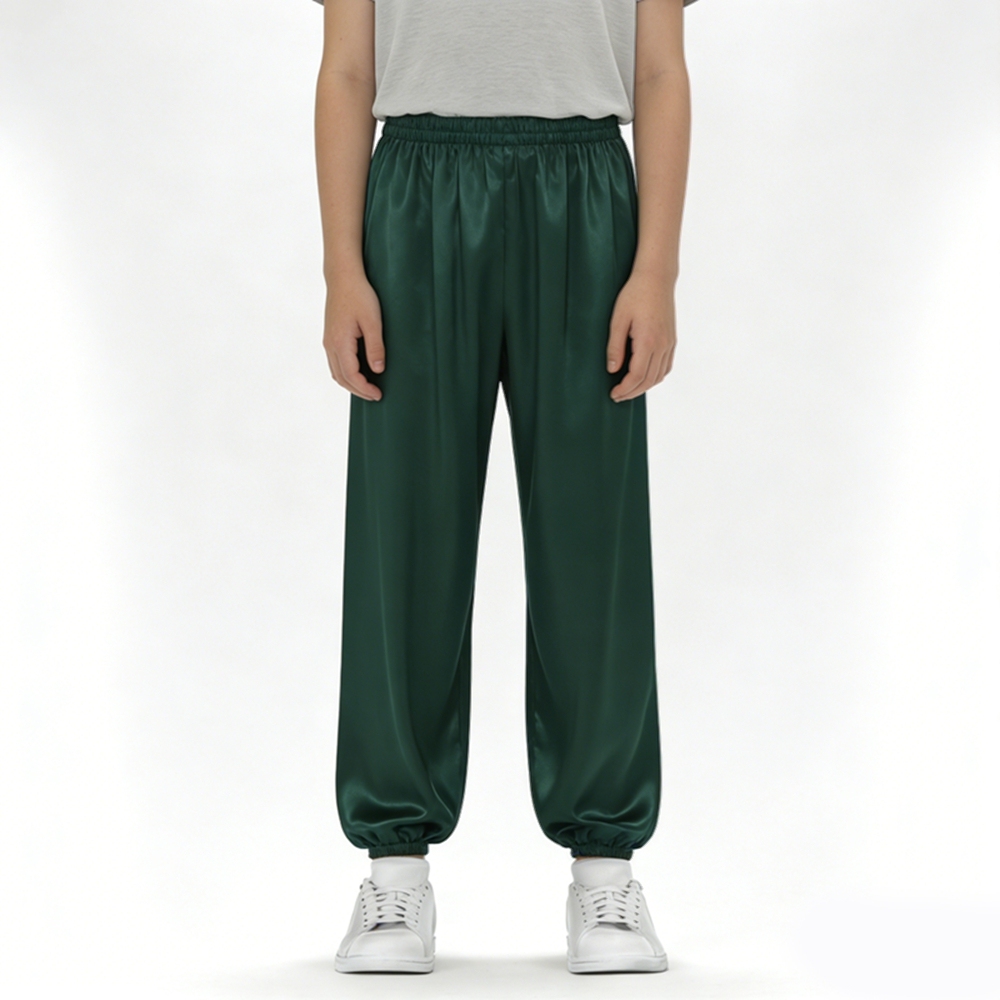 Boy's 100% Mulberry Silk Jogger Pants Size 7 8 10 12 14 Year Old