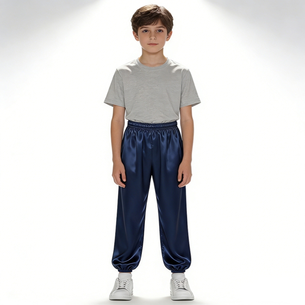 Boy's 100% Mulberry Silk Jogger Pants Size 7 8 10 12 14 Year Old