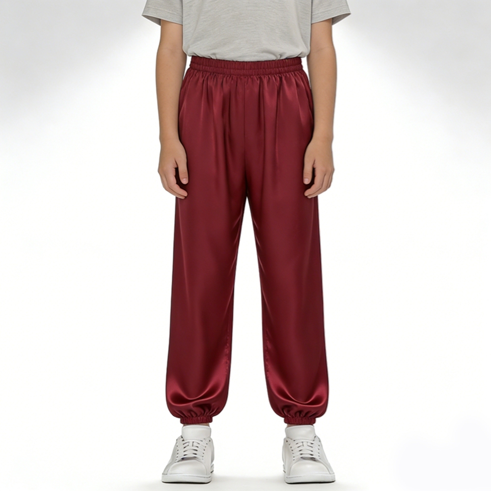 Boy's 100% Mulberry Silk Jogger Pants Size 7 8 10 12 14 Year Old