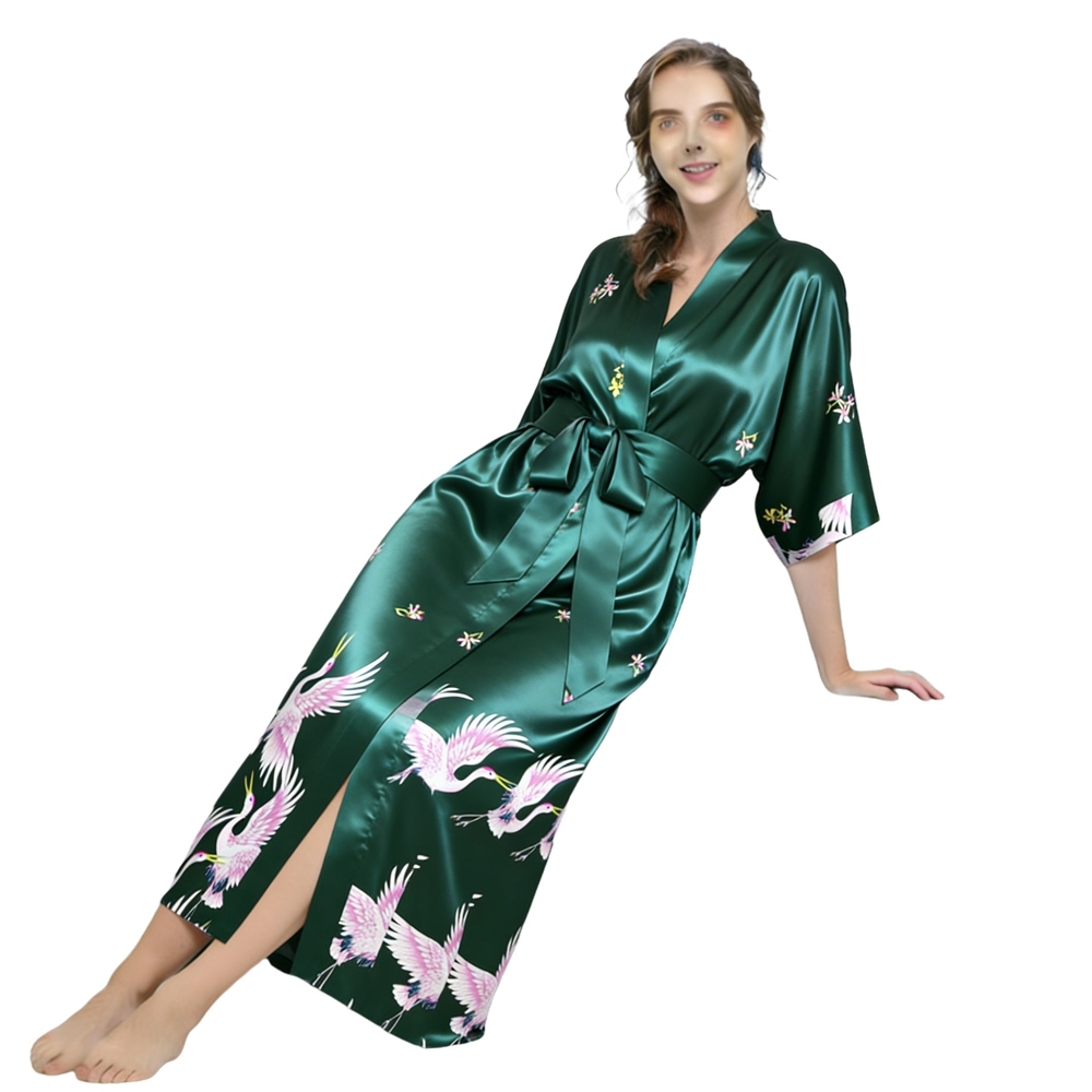 Women's Silk Crane Kimono