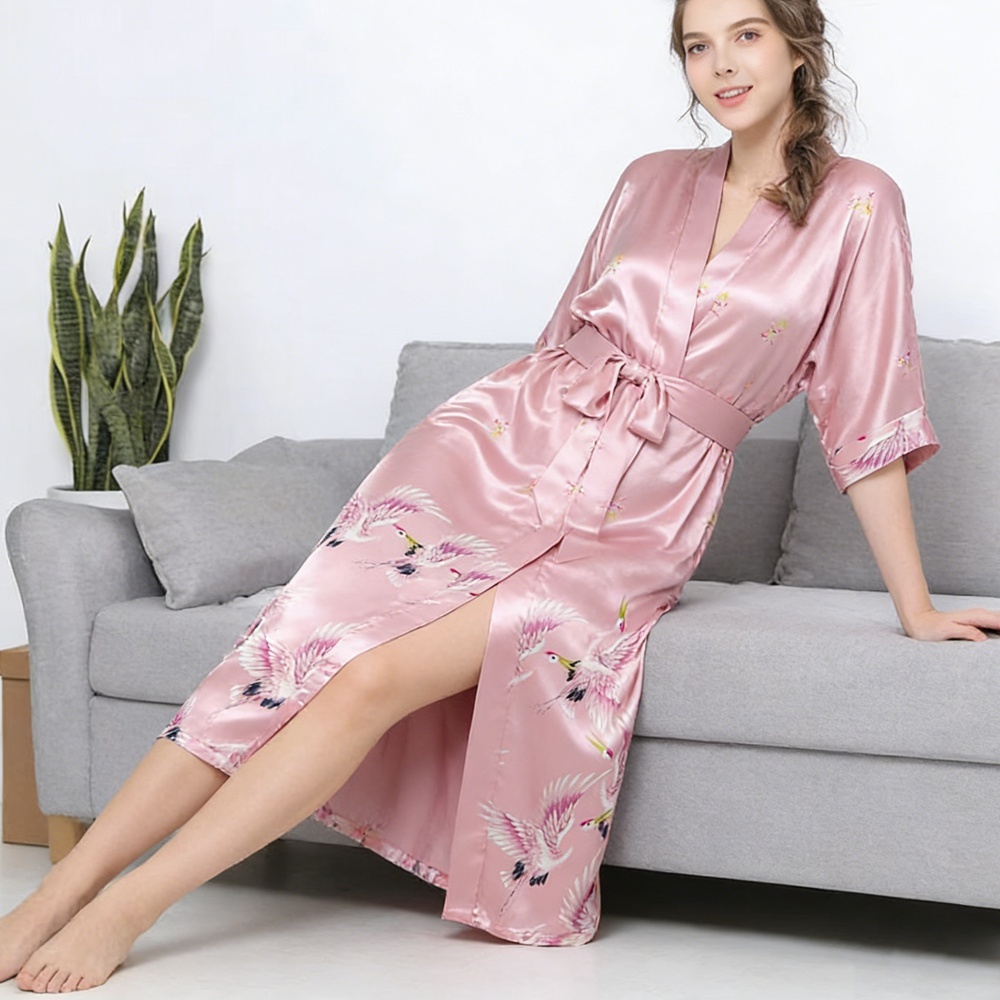 Women's Silk Crane Kimono