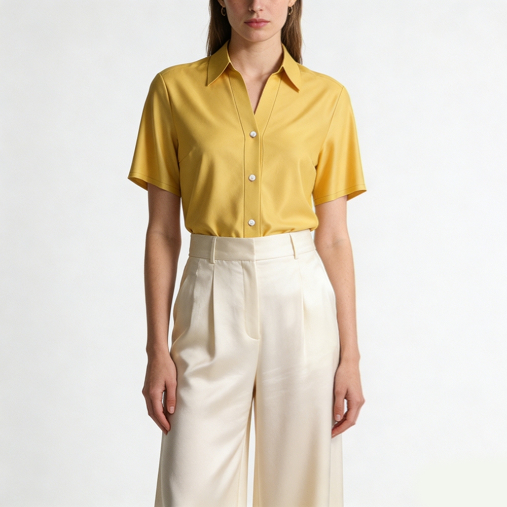 Silk V Neck Shirt