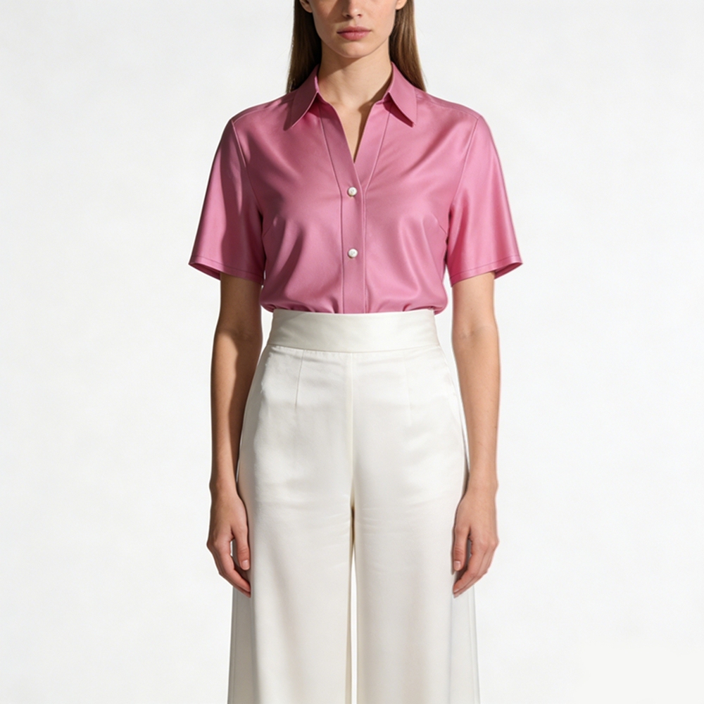 Silk V Neck Shirt