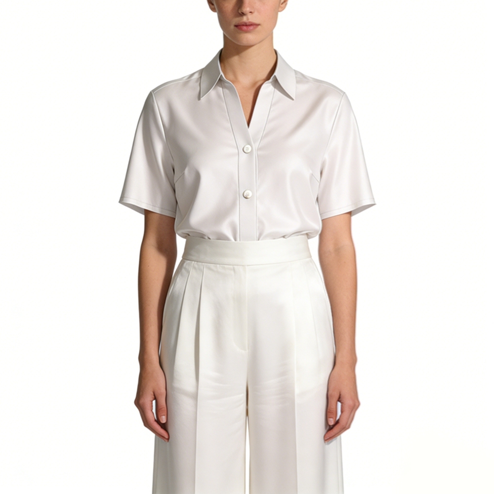 Silk V Neck Shirt