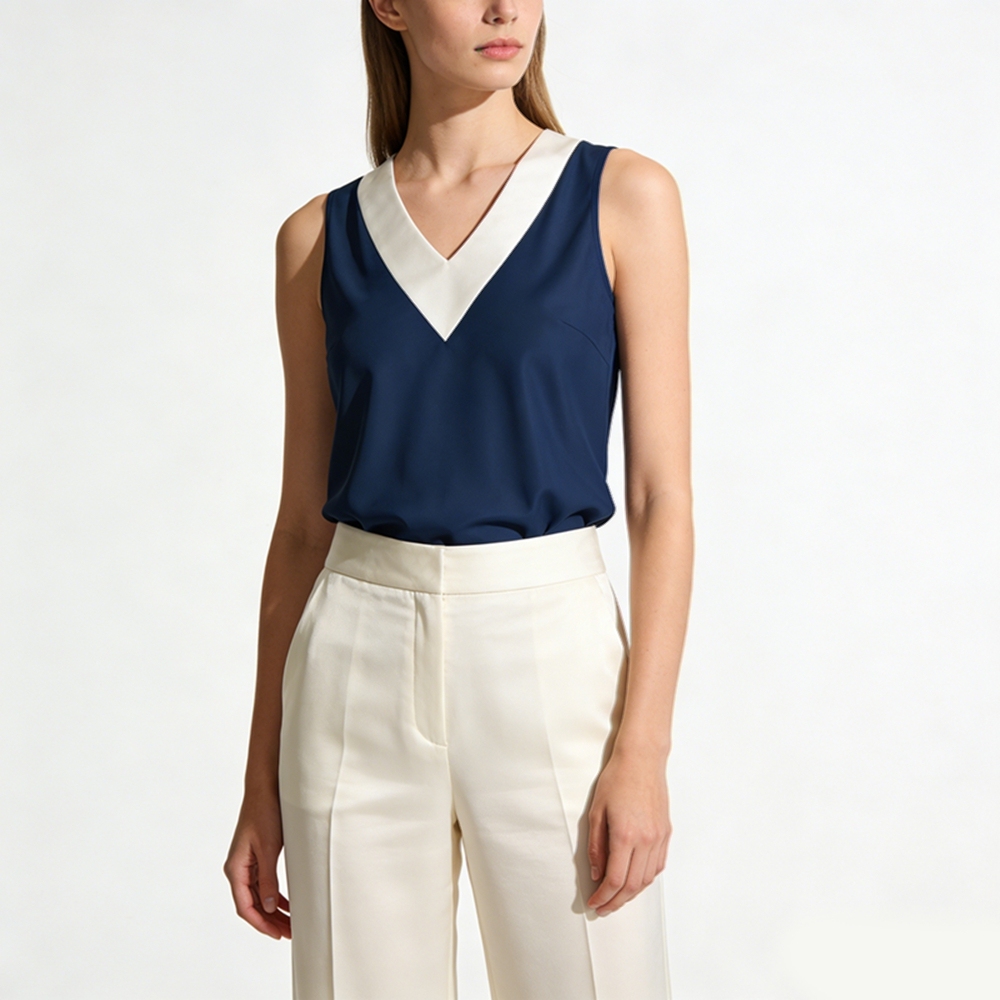 Silk V Neck Tank Tops