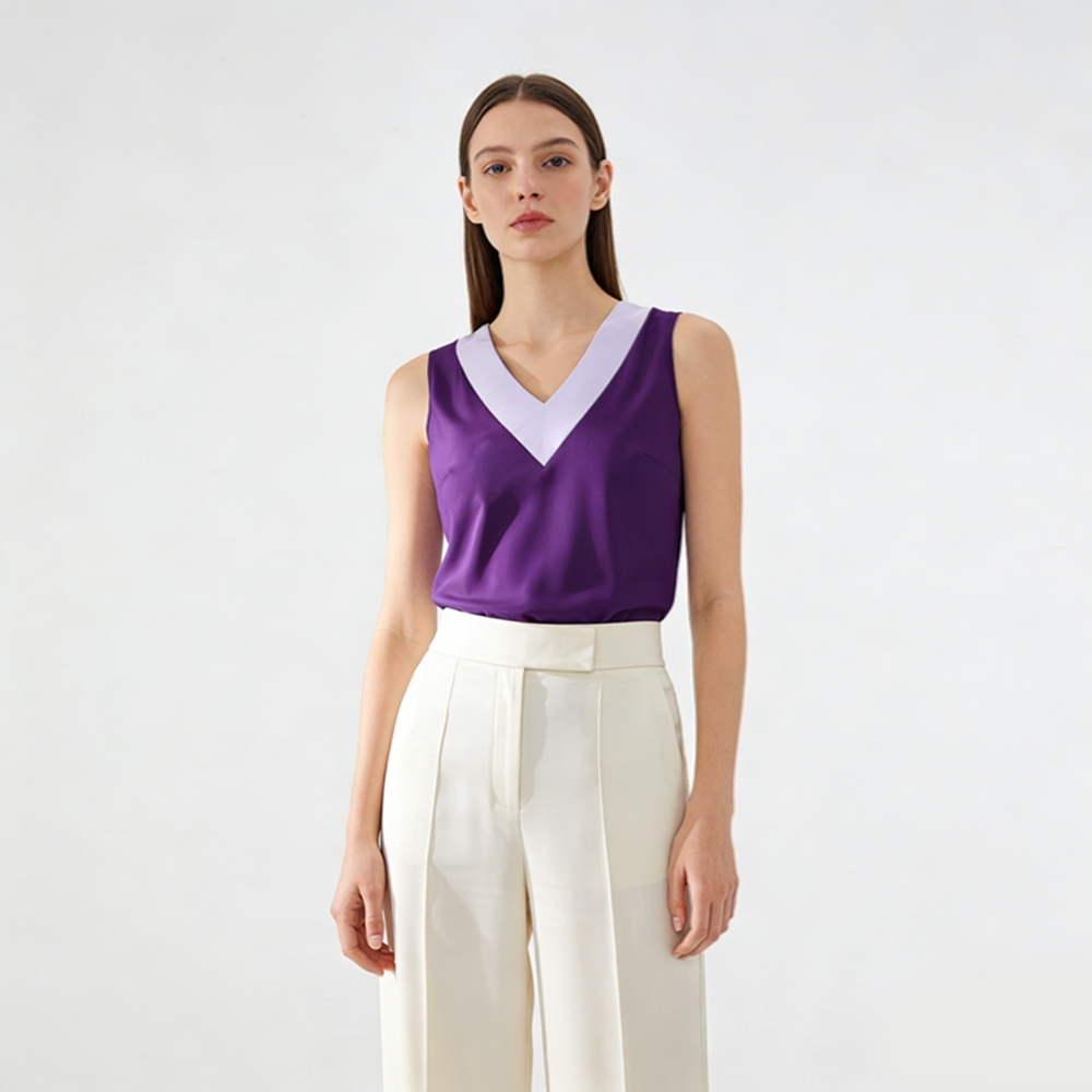Silk V Neck Tank Tops