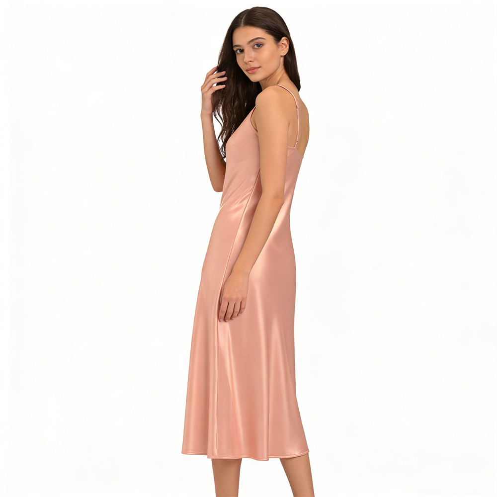 Women's 100% Pure Mulberry Silk Charmeuse Slip Dress Bias Cut Women's 100% Pure Mulberry Silk Charmeuse Slip Dress Bias Cut