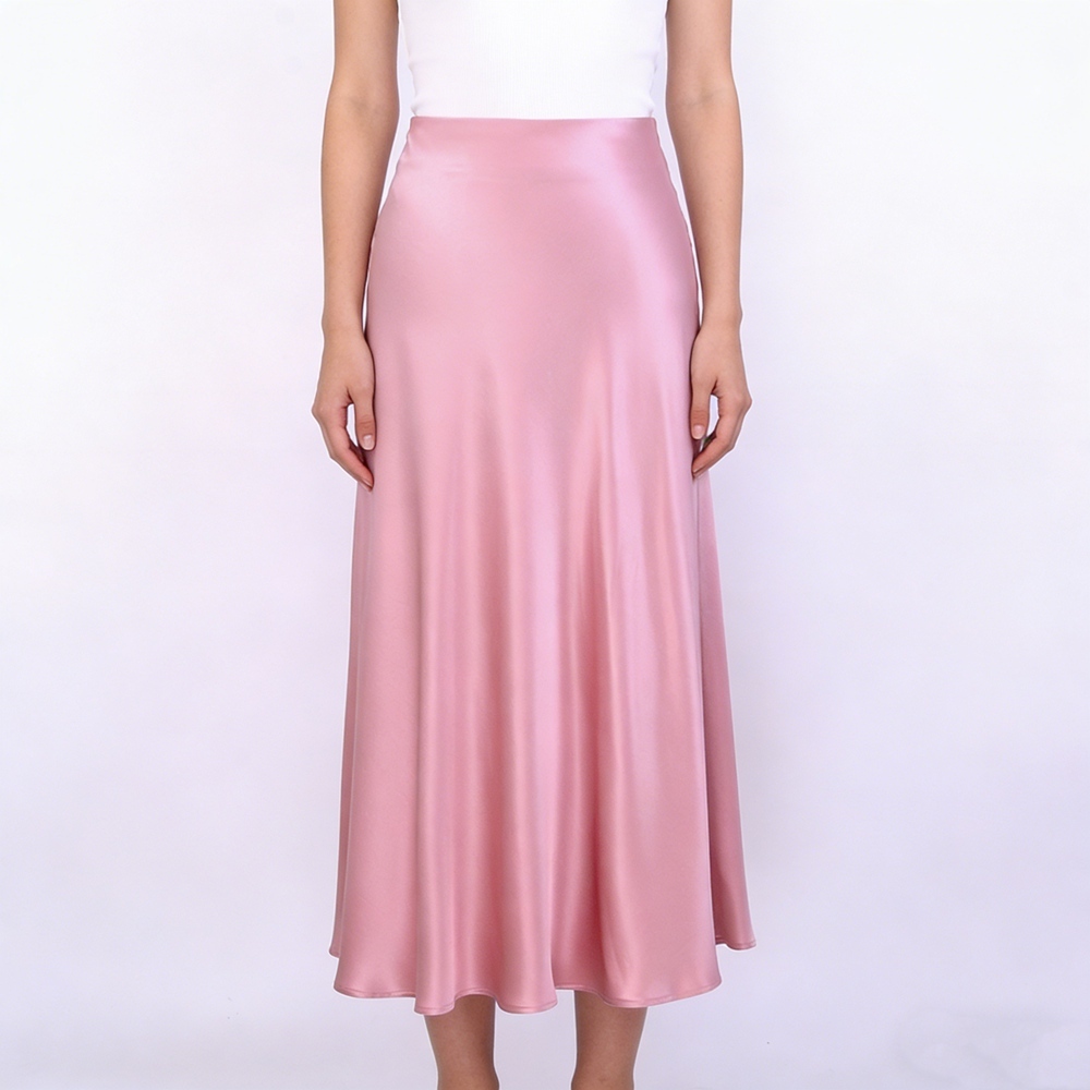 Women's 30 Momme Heavy Weight Mulberry Silk A line Bias Cut Long Skirt