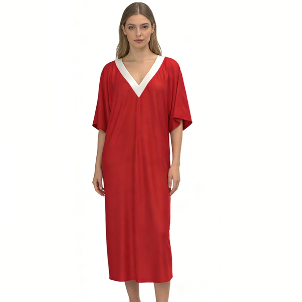 Red Silk Kaftan For Women