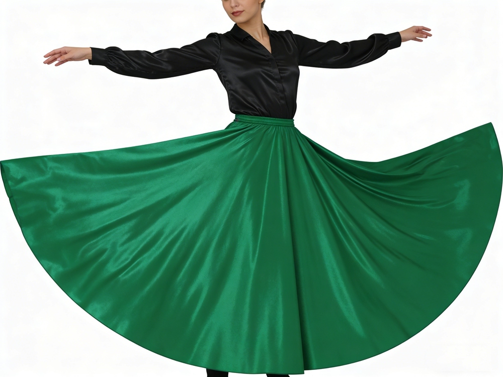 Women's 100% Mulberry Silk Charmeuse Full Circle Maxi Skirt