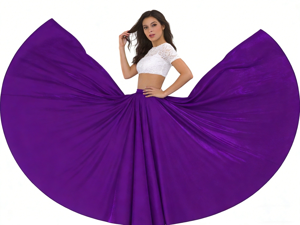 Women's 100% Mulberry Silk Charmeuse Full Circle Maxi Skirt