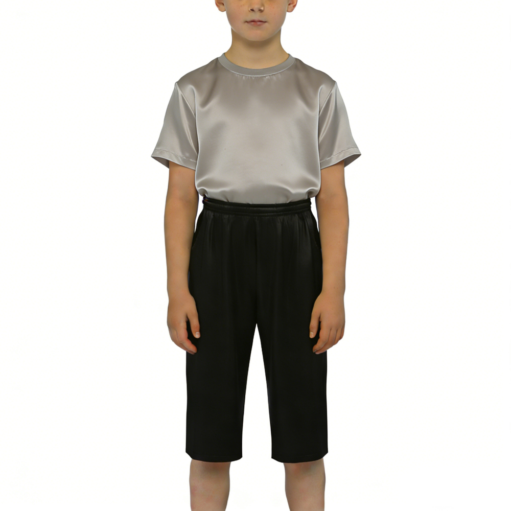 Boy's 100% Mulberry Silk Below Knee Shorts Size 7 8 10 12 14 Year Old