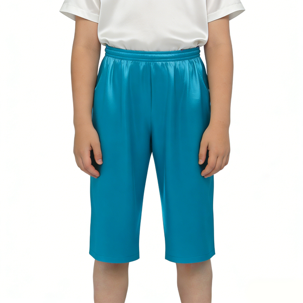 Boy's 100% Mulberry Silk Below Knee Shorts Size 7 8 10 12 14 Year Old