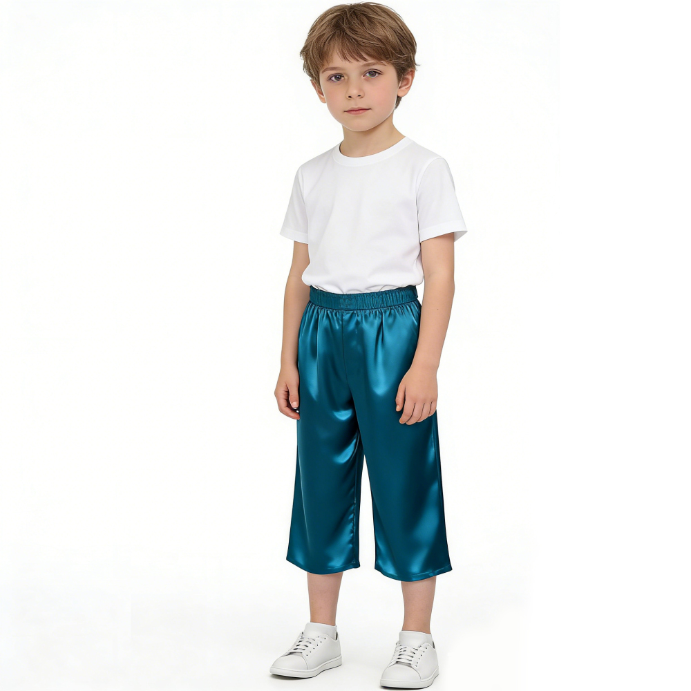 Boy's 100% Mulberry Silk Below Knee Shorts Size 7 8 10 12 14 Year Old