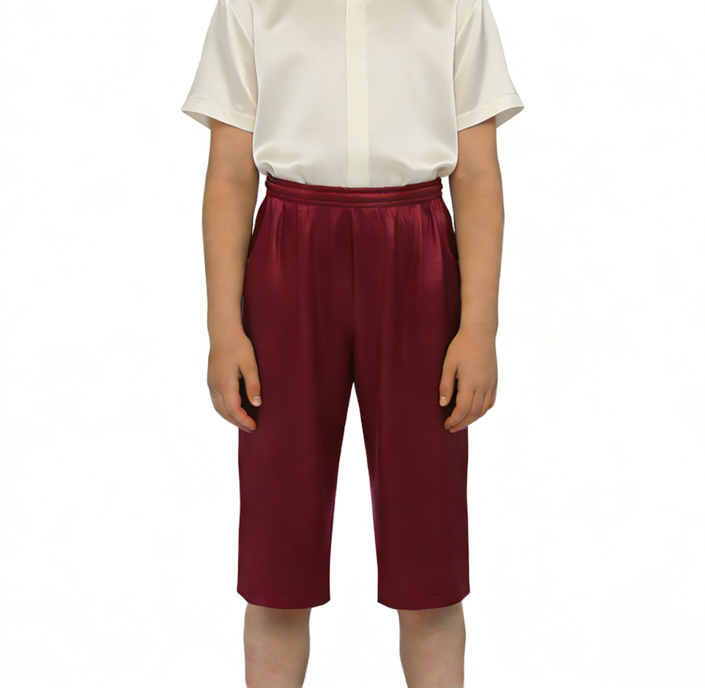 Boy's 100% Mulberry Silk Below Knee Shorts Size 7 8 10 12 14 Year Old