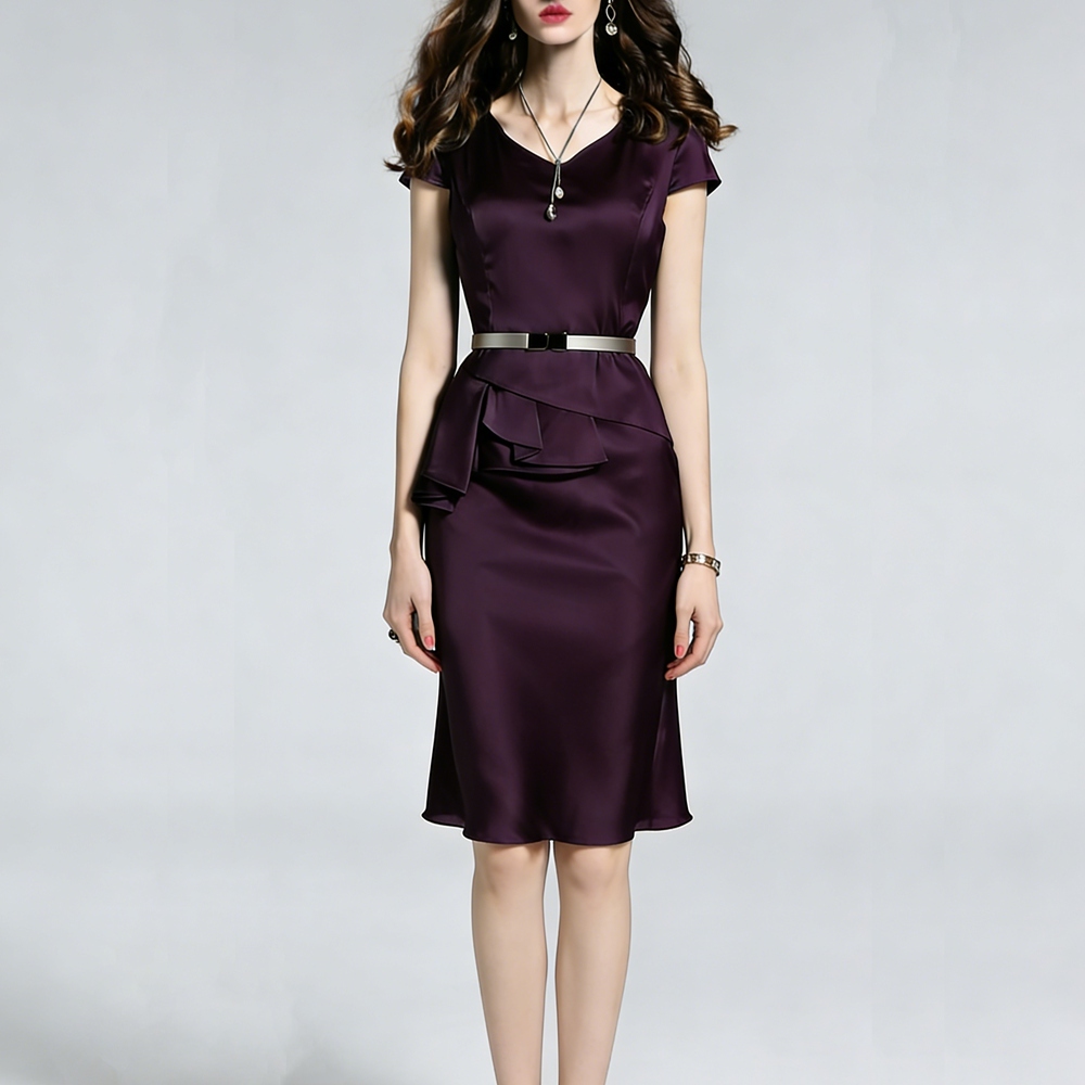 Women's 100% Pure Mulberry Silk Bodycon Cocktail Dress