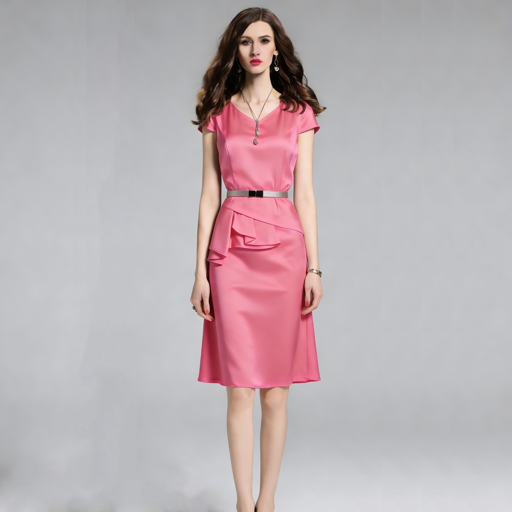 Women's 100% Pure Mulberry Silk Bodycon Cocktail Dress