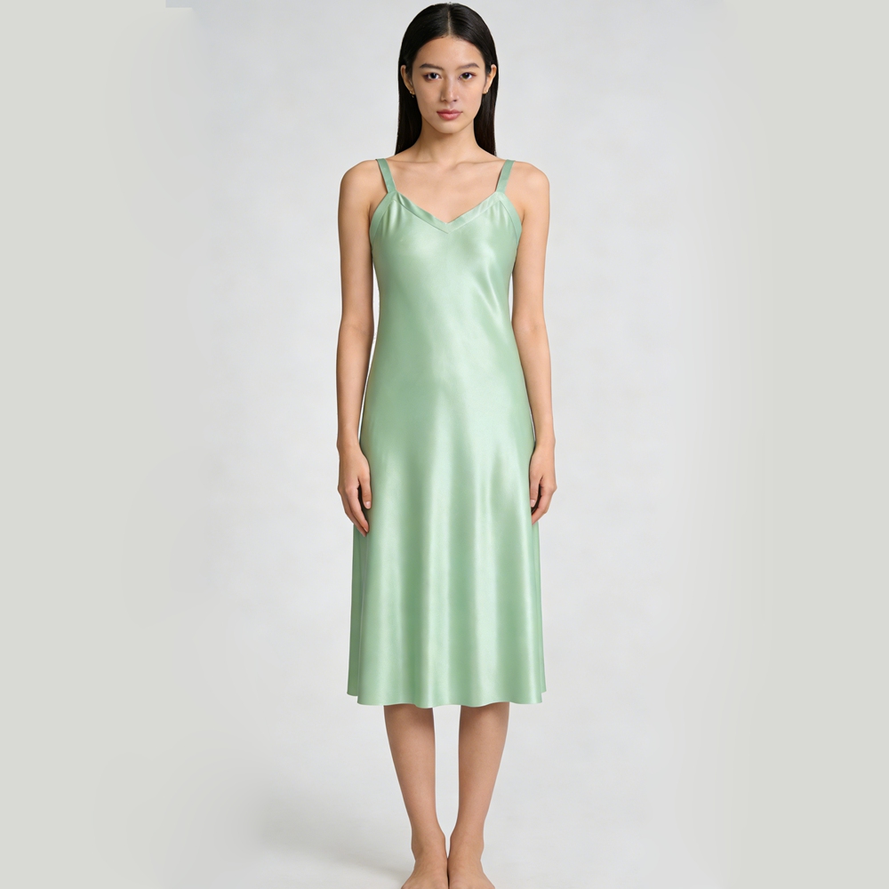silk dress wide green Minimal Silk Dress main image 1
