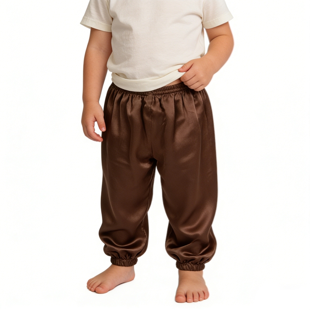 Kids 100% Mulberry Silk Jogger Pants Size 2 3 4 5 6 Year Old