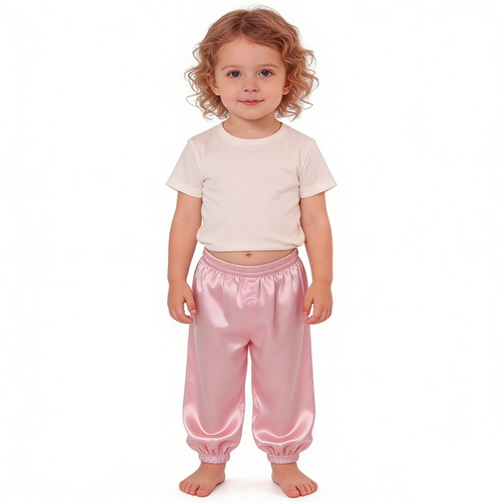 Kids 100% Mulberry Silk Jogger Pants Size 2 3 4 5 6 Year Old