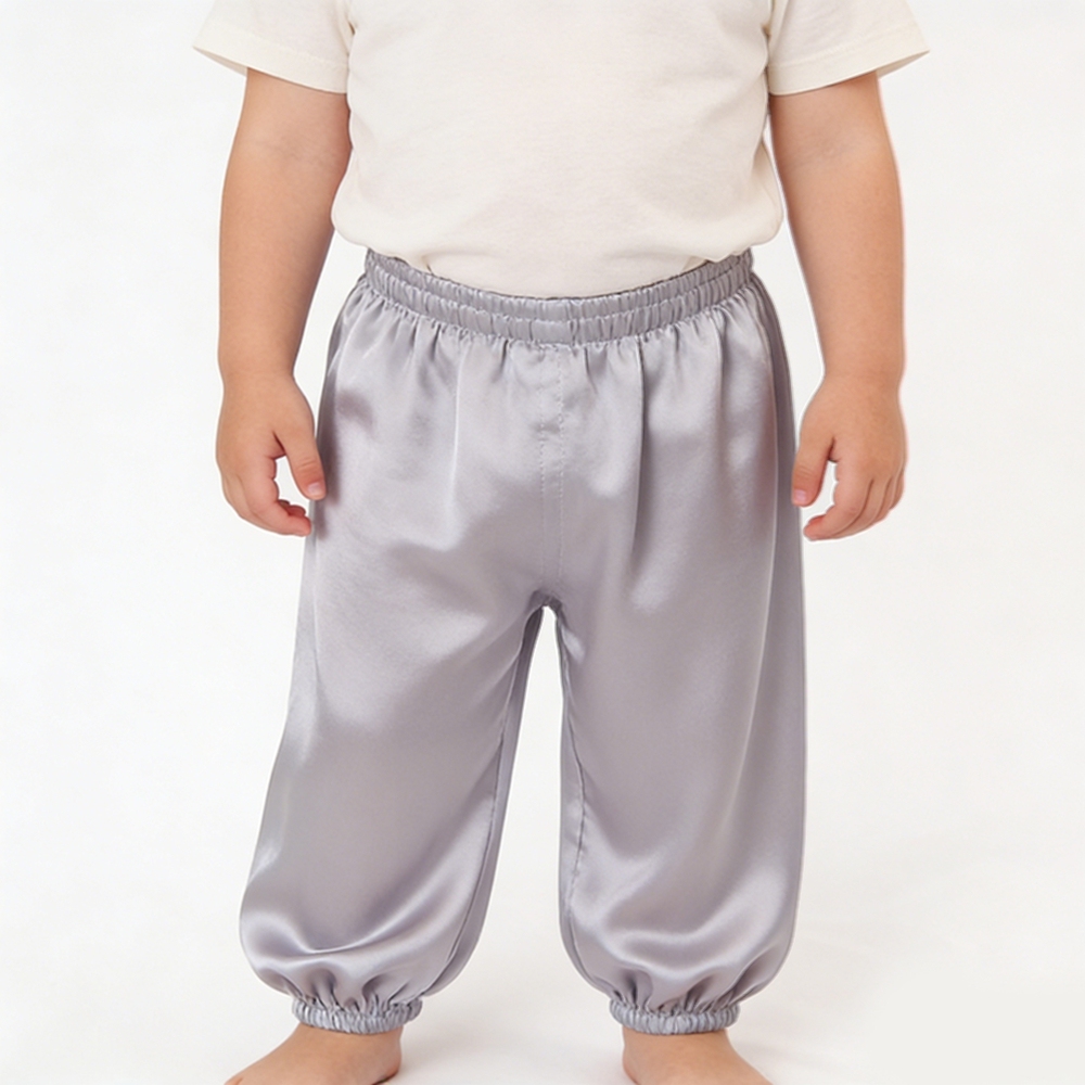 Kids 100% Mulberry Silk Jogger Pants Size 2 3 4 5 6 Year Old
