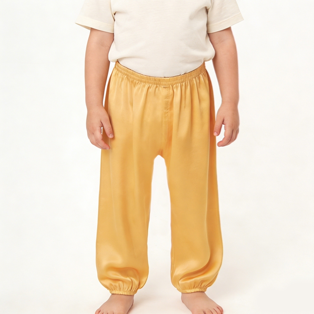 Kids 100% Mulberry Silk Jogger Pants Size 2 3 4 5 6 Year Old