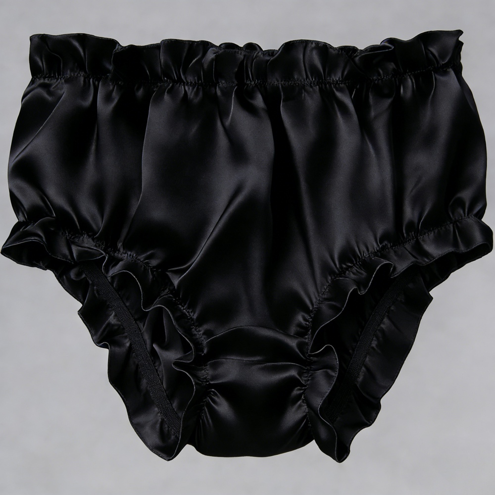 Women's Ruffled High Waist 100% Silk Panties