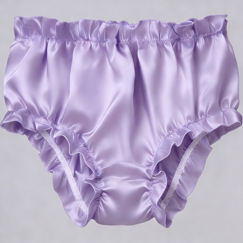 Women's Ruffled High Waist 100% Silk Panties